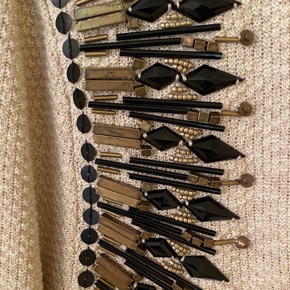 Chico's Tan Sweater with Black Accents - Picture 3 of 16